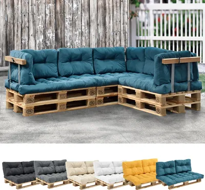 Produktbild von [en.casa] 1x Rückenkissen für Euro-Paletten-Sofa [türkis] Palettenkissen Auflage In/Outdoor Polster Möbel