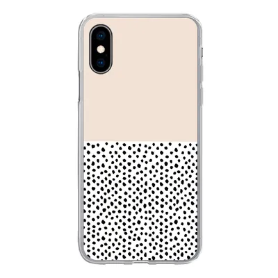 Produktbild von MuchoWow® Handyhülle Schutzhülle Hülle für iPhone X Polka dots - Weiß - Schwarz Silikon Softcase Handy Hülle - Handyhülle