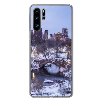 Produktbild von MuchoWow® Handyhülle Schutzhülle Hülle für Huawei P30 Pro New York - Central Park - Winter Silikon Softcase Handy Hülle - Schutzdeckel