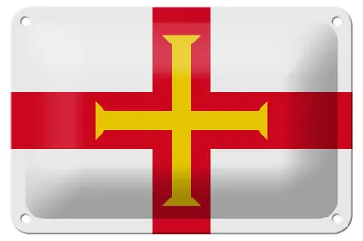 Produktbild von Blechschild Flagge Guernseys 18x12cm Flag of Guernsey Dekoration