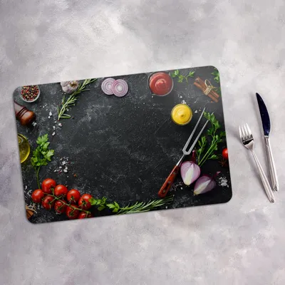 Produktbild von Tischset 4x45x30 cm Platzset Tischmatte Platzmatte Untersetzer - Gewürze Gemüse