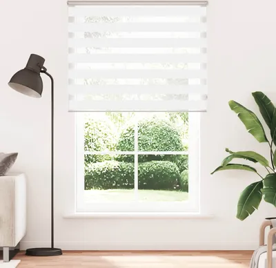 Image de Maison Exclusive - Store double blanc 140 x 230 cm Largeur du tissu 135,9 cm Polyester