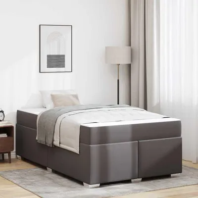 Image de Lit simple - Structure de lit gris 120 x 190 cm, en PVC