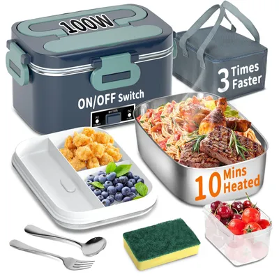 Elektrische Lunchbox 100 W, 3-in-1, 1,8 L, Edelstahl, 12/24/220 V