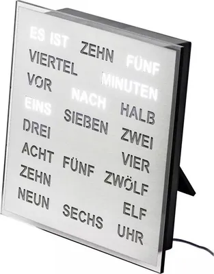 Image de AMS - 1242 - Horloge murale, horloge de table - Quartz - Horloge parlante - 20x20cm