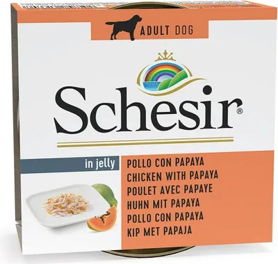 Image de Schesir Dog poulet à la papaye150gD