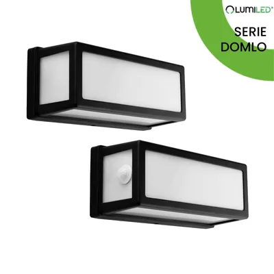 Produktbild von LUMILED Außenwandleuchte Wandlampe Außenleuchte Außenbeleuchtung Wandleuchter Gartenleuchte Terrasse IP44 schwarz weiß rechteckig spritzwasserdicht PC 230V E27 Fassung max 12W Bewegungssensor