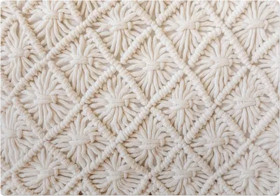 Produktbild von Makramee-Blumenstruktur – Bodenschutzmatte – Stuhlunterlage 100x100 cm – Rutschfest – Hartbodenmatte