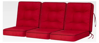 Produktbild von Bankauflage für Gartenmöbel, Polsterauflage für Hollywoodschaukel, Sitzkissen, Stuhlauflage, Indoor/Outdoor - Rot - 150 cm (3 x 50 cm)