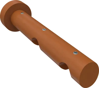 Produktbild von Interdeco Träger mit Abstand 9/15 cm / Wandhalterung für Gardinenstangen 20 mm Ø, 2-läufig Kirschbaum lackiert, Typ Talent