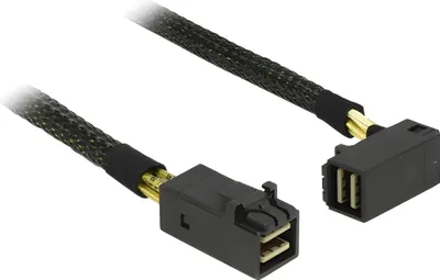 Obrázek produktu pro DeLOCK 0.5m, 2xMini SAS HD SFF-8643, 0,5 m, Mini SAS HD SFF-8643, Mini SAS HD SFF-8643, Samec/samec, Černá
