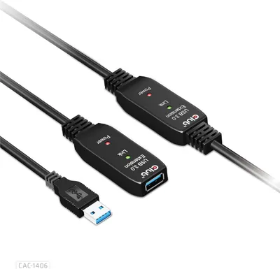 Obrázek produktu pro CLUB3D CAC-1406, 15 m, USB A, USB A, USB 3.2 Gen 1 (3.1 Gen 1), 5 Gbit/s, Černá