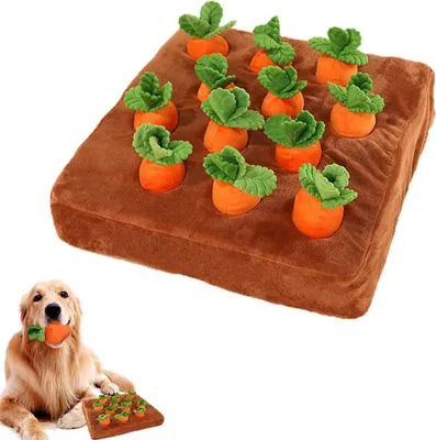 Image de Carotte Jouet pour chien Jouet à creuser Jouet interactif pour chien 12 carottes, animal de compagnie Snuffle Mat chien Carotte Jouet à mâcher, jouet pour petit moyen grand chien