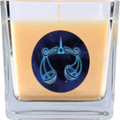 Produktbild von HS Candle "Sternzeichen" Duftkerze Vanille im Bonbonglas ( Waage ) - viele Motive zur Auswahl, 190g - Brenndauer bis zu 50 Std - Libra