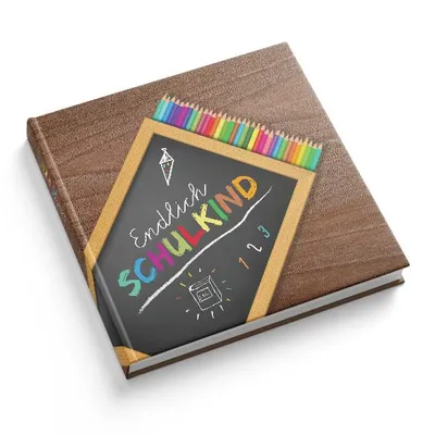 Produktbild von itenga Gästebuch Motiv "Stifte" Schulkind 88 Seiten braun 21,0 x 21,0 cm