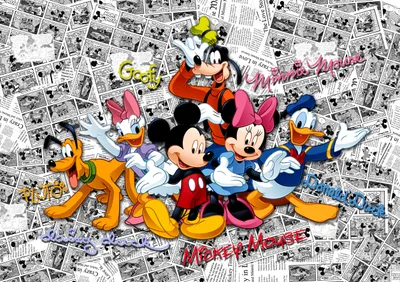 Immagine prodotto di Carta da parati Disney Topolino rosa, blu e giallo - 600364 - 360 x 254 cm