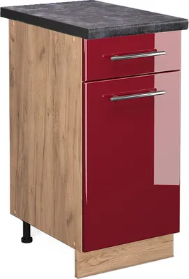 Productafbeelding van Keukenonderkast Vicco Fame-Line Bordeauxrode hoogglans 40 cm , WB Antraciet, Model 46965