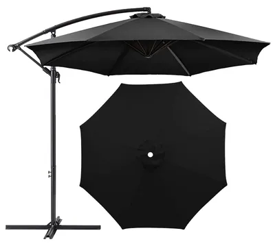 Produktbild von Ersatzdach für Sonnenschirm – Wasserdichtes Polyester – Schwarz – 2,70 m