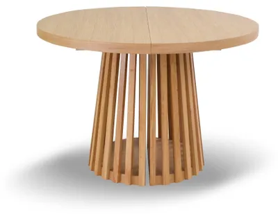 Produktbild von Masseno Ausziehbar Esstisch LAMELLI 110 - 210 cm x 110 cm Rund Tisch für Wohnzimmer, Küche, Eichefarben