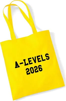 Produktbild von Huuraa Jutebeutel A-Levels 2026 Abschluss Großbritannien 10 Liter Yellow Baumwolle Tasche Geschenkidee