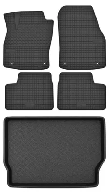 Productafbeelding van Rubberen automatten + kofferbakmat voor Opel Astra H 2004-2010 (hatchback) – 5-delig, zwart, op maat – Wielganizator