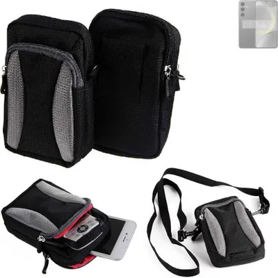 Produktbild von K-S-Trade Holster Schutz Hülle kompatibel mit Samsung Galaxy S24 Exynos Handy Hülle Gürteltasche Umhängetasche mit Zusatzfach schwarz