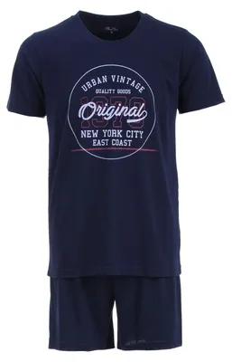 Produktbild von Pyjama Set Kurz - Vintage, Farbe:navy, Größe:XL