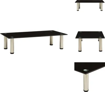 Produktbild von vidaXL TV-Tisch 60x35x17 cm Schwarz Hartglas - TV-Möbel