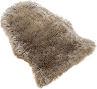 Produktbild von Schaffell Schaffellimitat Format Fell Teppich Imitat Kunstfell Auflage Bettvorleger Schaf Lamm ca. 60x90 cm Farbe: Taupe