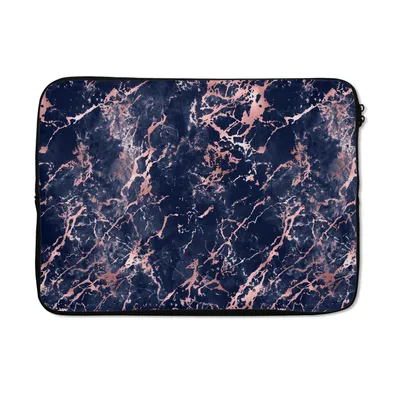 Produktbild von MuchoWow® Laptop Hülle 13 Zoll Rosa - Marmor - Blau - Muster Laptoptasche - Laptophülle - Sleeve - Rundumschutz