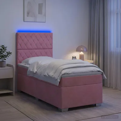 Immagine prodotto di Maison Exclusive - Letto boxspring con materasso e testiera Rosa 100 x 200 cm Velluto