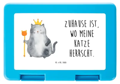 Produktbild von Mr. & Mrs. Panda Bento Box Katze König - Weiß - Geschenk, Wohnung, Lunchbox, Meal Prep, Brotzeitdose, Haha, Cat, Bentobox, Vorratsbehälter, Krone, Katzen