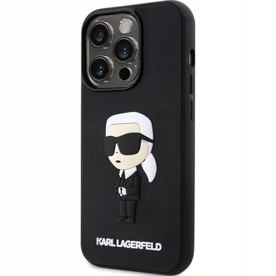 Image de Karl Lagerfeld Klhcp14X3Drkink Iphone 14Pro Max 6.7 Czarny/Black Hardcase Rubber Ikonik 3D