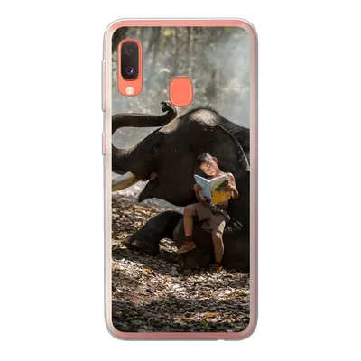 Produktbild von MuchoWow® Handyhülle Schutzhülle Hülle für Samsung Galaxy A20e Elefant - Junge - Buch - Wald - Tiere - Natur Silikon Softcase Handy Hülle - Abdeckung