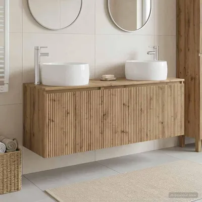 Immagine prodotto di Maison Exclusive - Set di 3 mobili da bagno in legno effetto rovere artigianale, dimensioni 161,5 x 44,5 x 80 cm