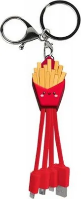 Obrázok produktu pre YELLO KOKO, Andy USB A/Micro USB und USB C und Lightning 3 v 1 kábel 0,15 m Fries, Rot