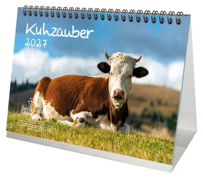 Produktbild von Kuhzauber DIN A5 Tischkalender 2027 Kühe Rind Kalb - Seelenzauber