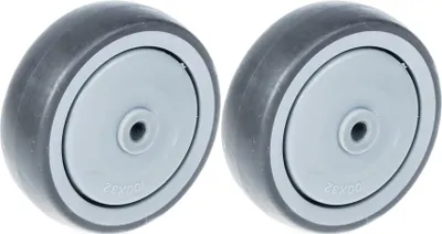 Produktbild von 80mm 3" Rad grau Gummi mit Kunststoffkern stark 160kg Kapazität, Satz von 2