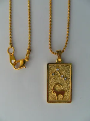 Produktbild von Kette mit Sternzeichen Anhänger: Steinbock, Ketten Horoskop Astrologie Tierkreiszeichen golden