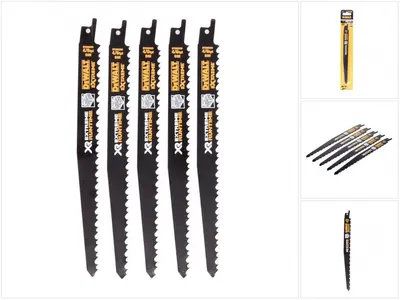 Produktbild von Dewalt DT99555-QZ gerades Sägeblatt BIM 4/6TPI 230 mm, genageltes Holz, 5 Stück
