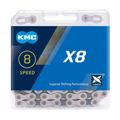 Produktbild von KMC Fahrrad Kette X8 8 Fach 114 Glieder SB-Verpackung