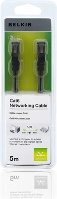 Produktbild von BELKIN CAT6 SNG-SHD Patchkabel, RJ45M, 5m, schwarz
