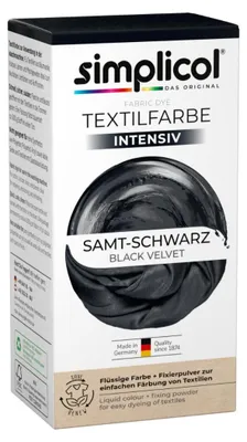 Zdjęcie produktu dla Płynny i intensywny barwnik tekstylny Simplicol w kolorze aksamitnej czerni