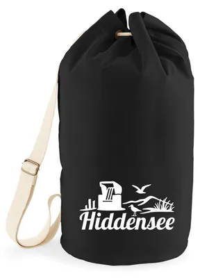 Produktbild von Huuraa Seesack Hiddensee Strandmotiv 20 Liter Black Baumwolle Rucksack Geschenkidee
