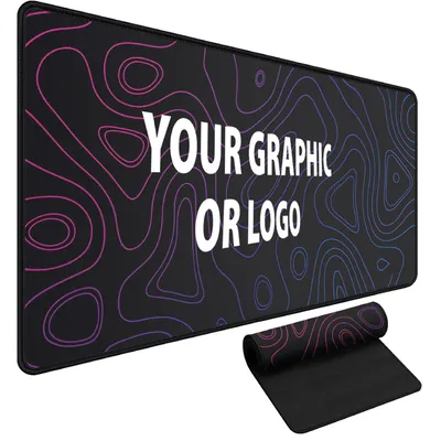 Produktbild von XXL Gaming Mauspad 900x600 mm mit Foto & Text – Für Maus und Tastatur, genähte Kanten, 3 mm [167]