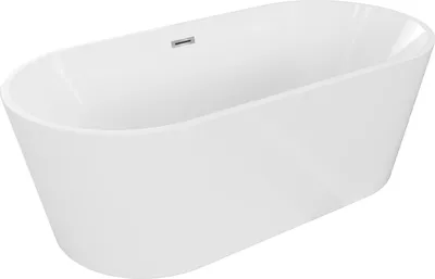 Produktbild von Mexen Luna freistehende Badewanne 140 x 75 cm, weiß, Überlauf chrom - 52031407500-01