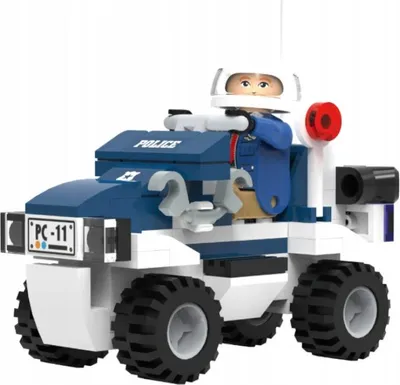 Produktbild von Playtive Clippys Spielset XS Kompatibel mit allen handelsüblichen Klemmsteinen Polizei