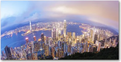 Produktbild von Tulup® Glas-Bild - 100x50 -Wandkunst - Wandbild hinter gehärtetem Sicherheitsglas  - Sehenswürdigkeiten & Architektur - Hongkong-Panorama - Mehrfarbig