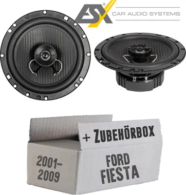 Produktbild von Lautsprecher Boxen ESX HZ62 HORIZON - 16,5cm Koax Auto Einbausatz - Einbauset passend für Ford Fiesta 6 Front Heck - justSOUND