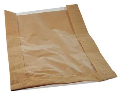 Produktbild von 1000x Papierfaltenbeutel für Brotlaib rund 26 + 7 x 40 cm mit Fenster 19cm